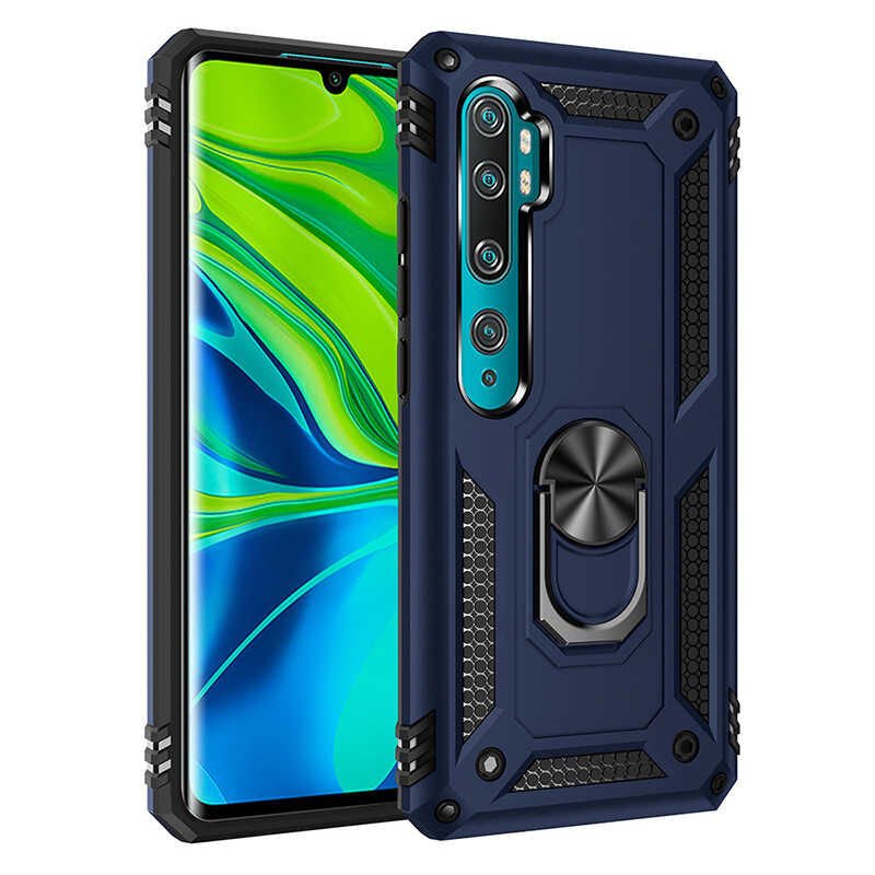 Xiaomi Mi Note 10 Kılıf Vega Tank Sert Yüzüklü Standlı Zırh Koruma Kapak