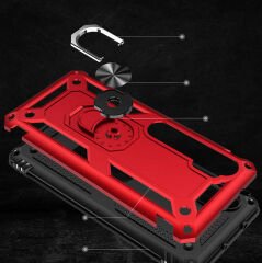 Xiaomi Mi Note 10 Kılıf Vega Tank Sert Yüzüklü Standlı Zırh Koruma Kapak