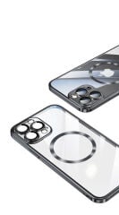 iPhone 13 Pro Max Kılıf Wireless Şarj Özellikli Sert PC  Riksos Magsafe Kapak
