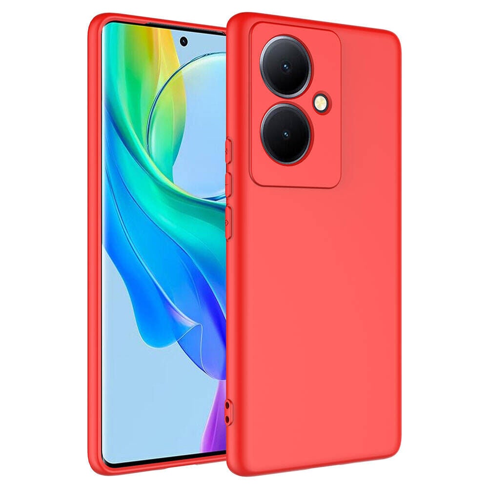 Vivo V29 Lite 5G Kılıf Kamera Korumali Mara Lansman Kapak Kırmızı