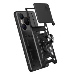 Huawei Pura 70 5G Kılıf Magnetik Standlı Kamera Korumalı Sürgülü Vega Kapak