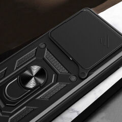 Huawei Pura 70 5G Kılıf Magnetik Standlı Kamera Korumalı Sürgülü Vega Kapak