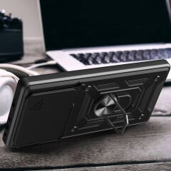 Huawei Pura 70 5G Kılıf Magnetik Standlı Kamera Korumalı Sürgülü Vega Kapak