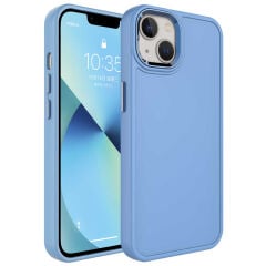 iPhone 13 Kılıf Metal Çerçeve ve Buton Tasarımlı Sert Botox Kapak