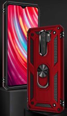 Xiaomi Redmi Note 8 Pro Kılıf Vega Tank Sert Yüzüklü Standlı Zırh Koruma Kapak