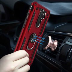 Xiaomi Redmi Note 8 Pro Kılıf Vega Tank Sert Yüzüklü Standlı Zırh Koruma Kapak