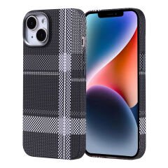 iPhone 13 Kılıf Kablosuz Şarj Özellikli Karbon Fiber Görünümlü Nekst Kapak