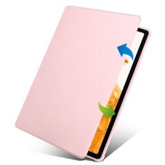 Samsung Galaxy Tab S9 Plus Kılıf Termik Kalem Bölmeli Dönebilen Standlı Kılıf Pembe