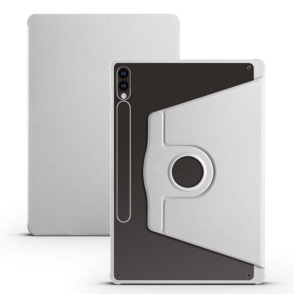 Samsung Galaxy Tab S9 Plus Kılıf Termik Kalem Bölmeli Dönebilen Standlı Kılıf Gri