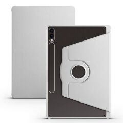 Samsung Galaxy Tab S9 Plus Kılıf Termik Kalem Bölmeli Dönebilen Standlı Kılıf Gri