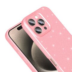 iPhone 16 Pro Max Kılıf Kamera Korumalı Simli Lüks Koton Kapak