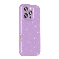 iPhone 16 Pro Max Kılıf Kamera Korumalı Simli Lüks Koton Kapak
