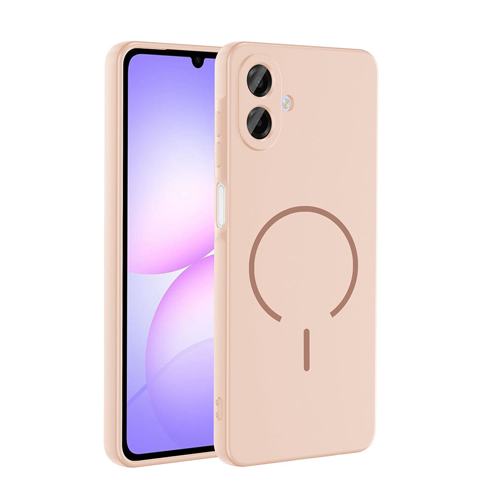 Samsung Galaxy A07 Kılıf Meta Lansman M-Safe Kamera Korumalı içi Kadife Yumuşak Renkli Süet Silikon Rose Pembe