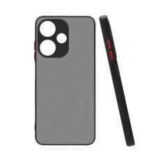 İnfinix Hot 30i Kılıf Mat Kamera Korumalı Renkli Tuşlu Sert Silikon Hux Kapak Siyah