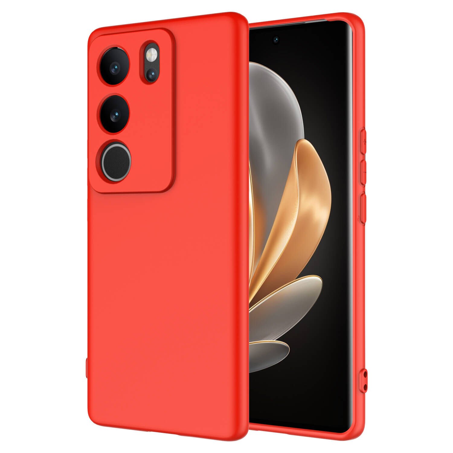 Vivo V29 5G Kılıf Kamera Korumali Mara Lansman Kapak Kırmızı
