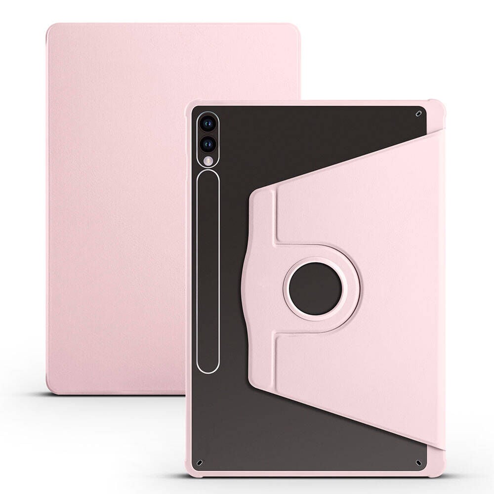 Samsung Galaxy Tab S9 Plus Kılıf Termik Kalem Bölmeli Dönebilen Standlı Kılıf Pembe
