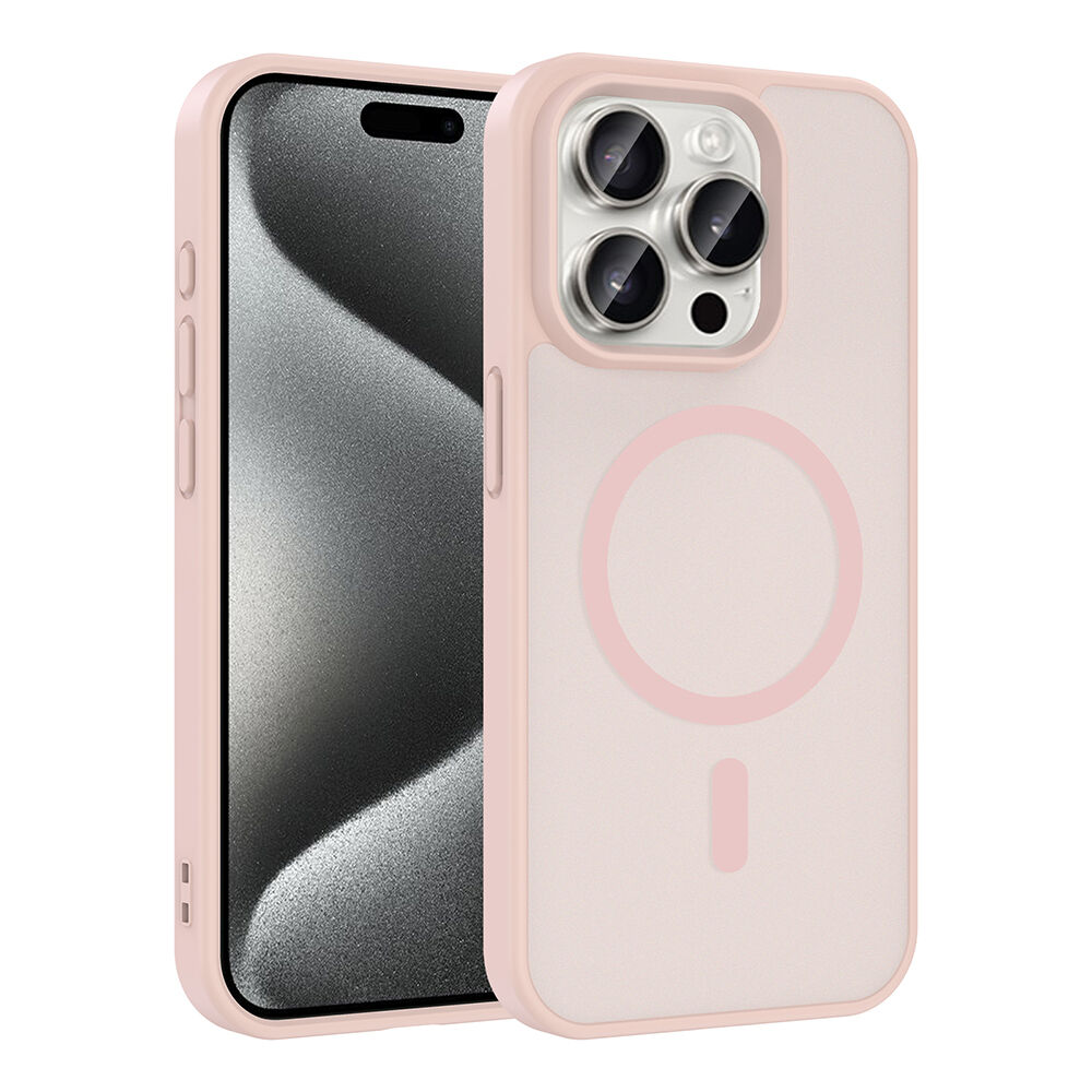 iPhone 15 Pro Max Kılıf Mat Magsafe Şarj Özellikli Hassas Butonlu Renkli Yumuşak Kenarlı Premium Babet Kapak