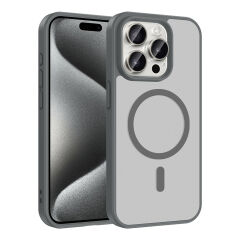 iPhone 15 Pro Max Kılıf Mat Magsafe Şarj Özellikli Hassas Butonlu Renkli Yumuşak Kenarlı Premium Babet Kapak
