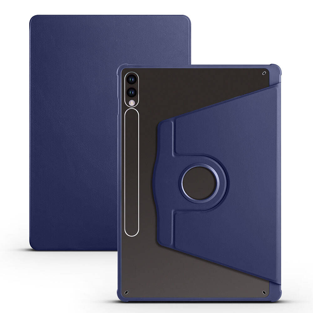 Samsung Galaxy Tab S9 Plus Kılıf Termik Kalem Bölmeli Dönebilen Standlı Kılıf Lacivert