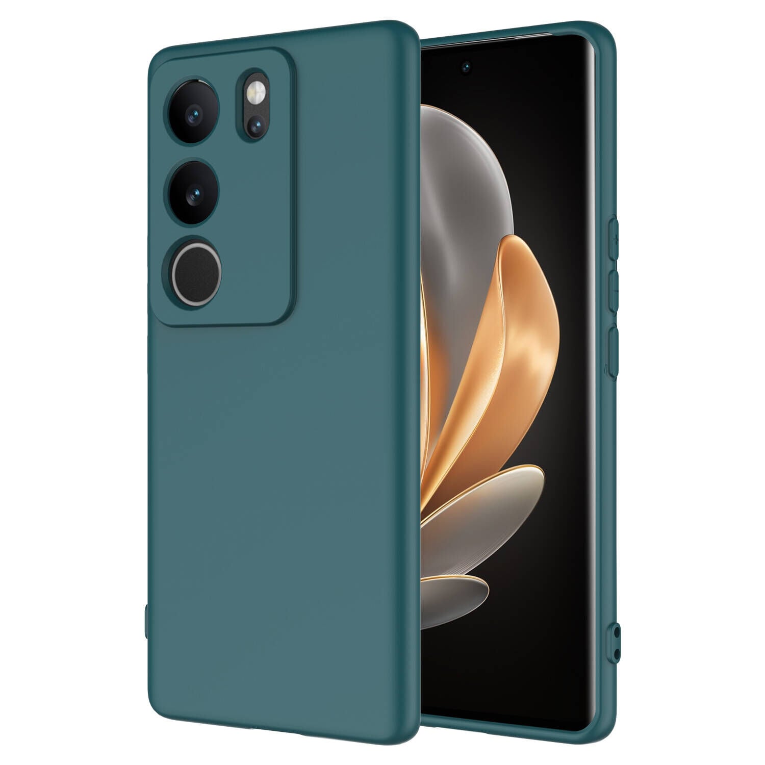 Vivo V29 5G Kılıf Kamera Korumali Mara Lansman Kapak Koyu Yeşil