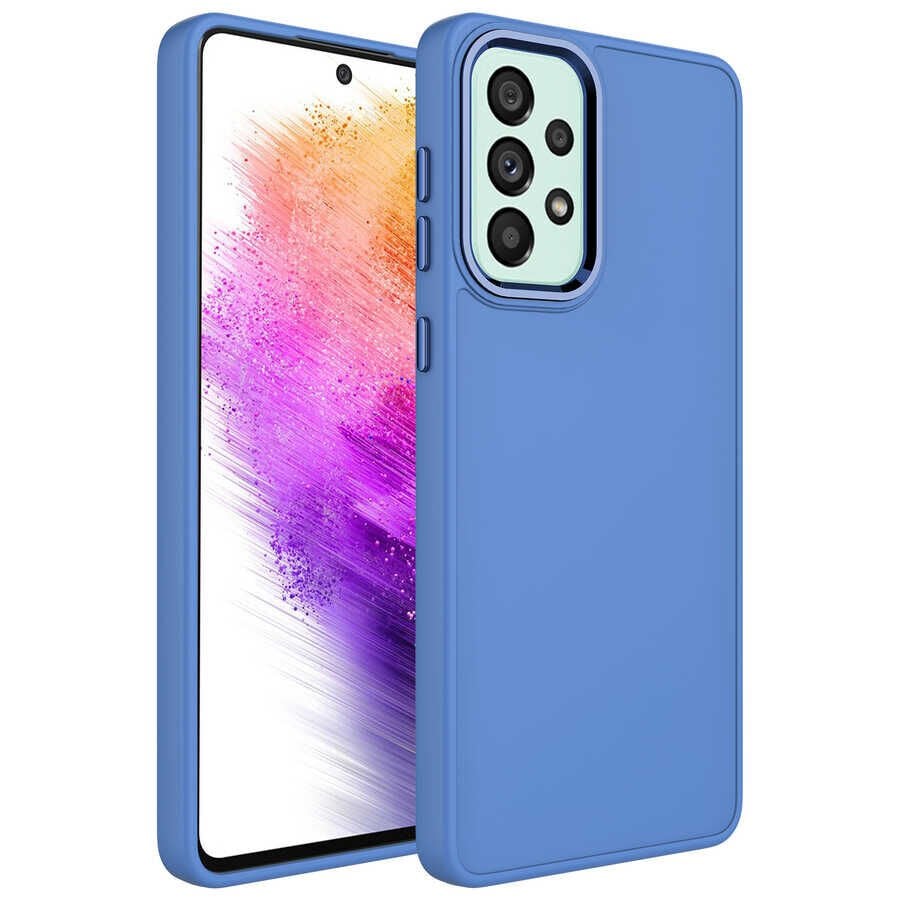 Samsung Galaxy A33 5G Metal Çerçeve ve Buton Tasarımlı Silikon Luna Kapak kılıf