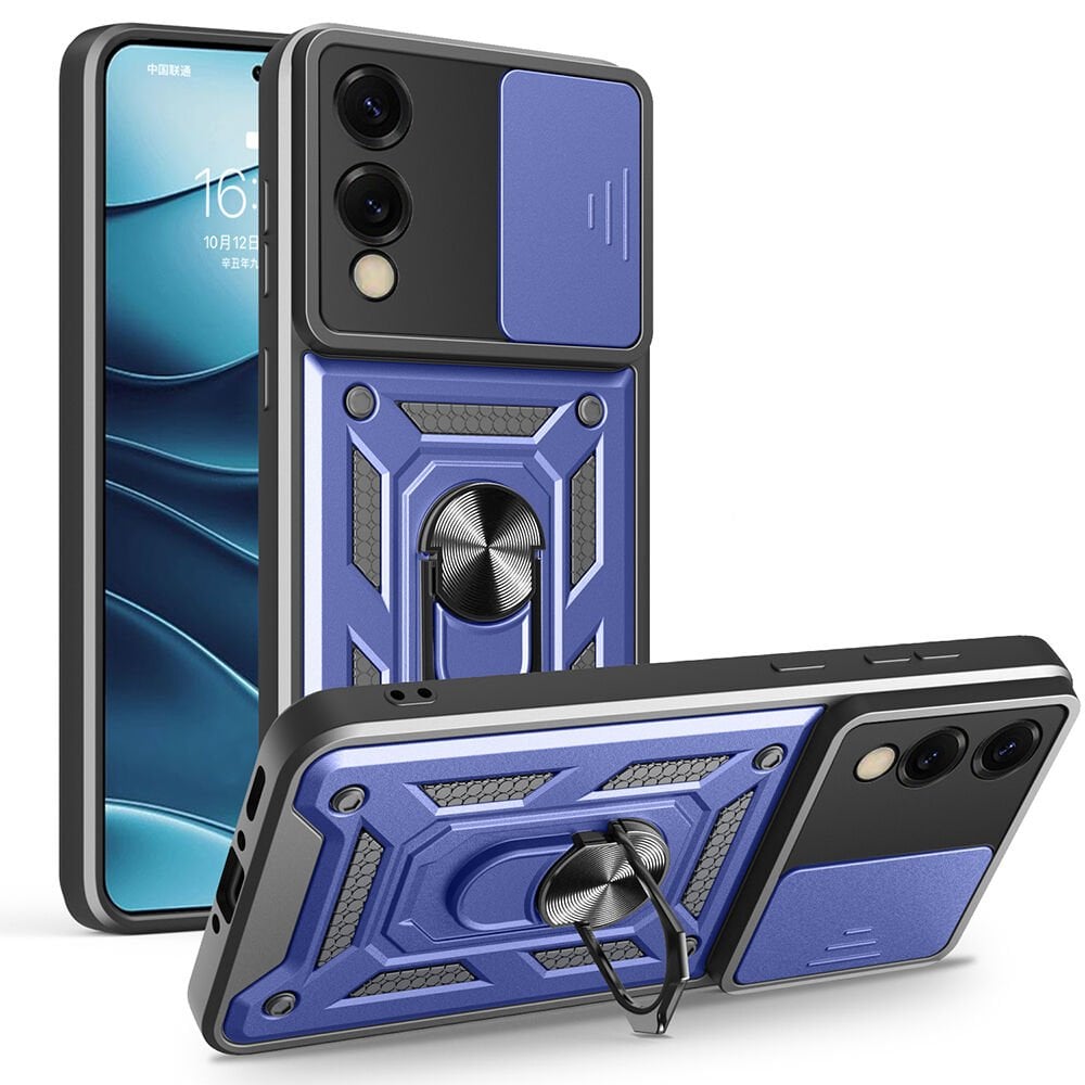 Samsung Galaxy S25 Edge Kılıf Magnetik Standlı Kamera Korumalı Sürgülü Vega Kapak