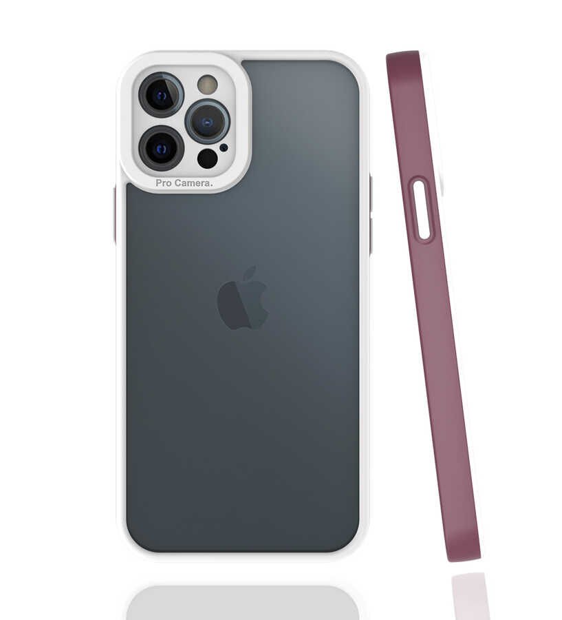iPhone 12 Pro Max Kılıf Mima Kapak Mürdüm