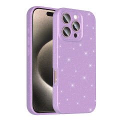 iPhone 16 Pro Kılıf Kamera Korumalı Simli Lüks Koton Kapak