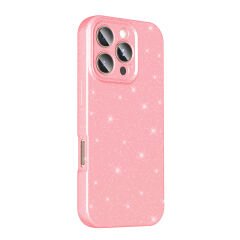 iPhone 16 Pro Kılıf Kamera Korumalı Simli Lüks Koton Kapak