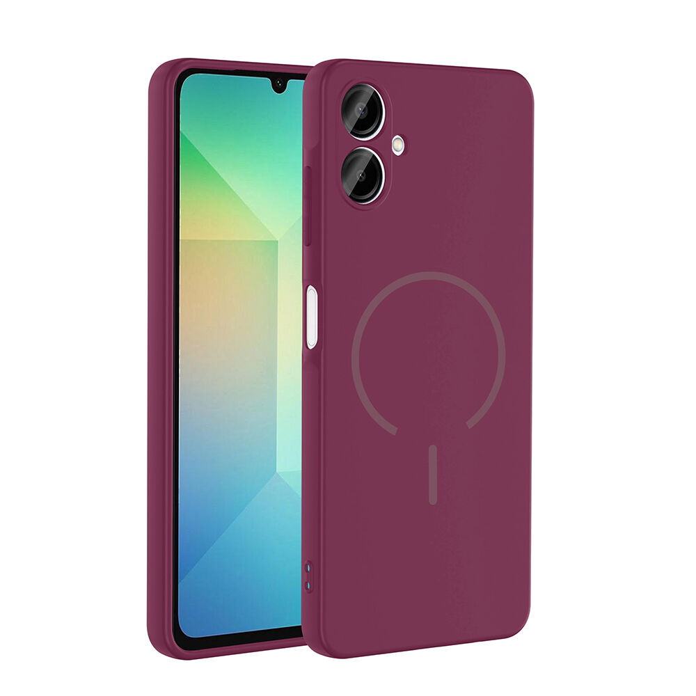 Samsung Galaxy A06 Kılıf Meta Lansman M-Safe Kamera Korumalı içi Kadife Yumuşak Renkli Süet Silikon Mürdüm