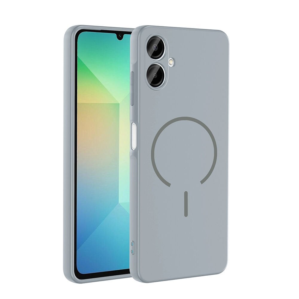 Samsung Galaxy A06 Kılıf Meta Lansman M-Safe Kamera Korumalı içi Kadife Yumuşak Renkli Süet Silikon Titanyum-Gri