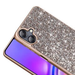 Samsung Galaxy A06 Kılıf Parlak Taşlı Tasarım Pırlanta Kapak Siyah