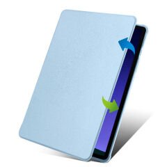 Samsung Galaxy Tab S9 Kılıf Termik Kalem Bölmeli Dönebilen Standlı Kılıf Mavi