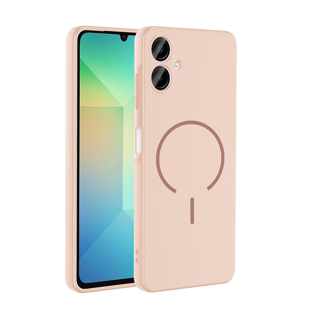 Samsung Galaxy A06 Kılıf Meta Lansman M-Safe Kamera Korumalı içi Kadife Yumuşak Renkli Süet Silikon Rose Pembe