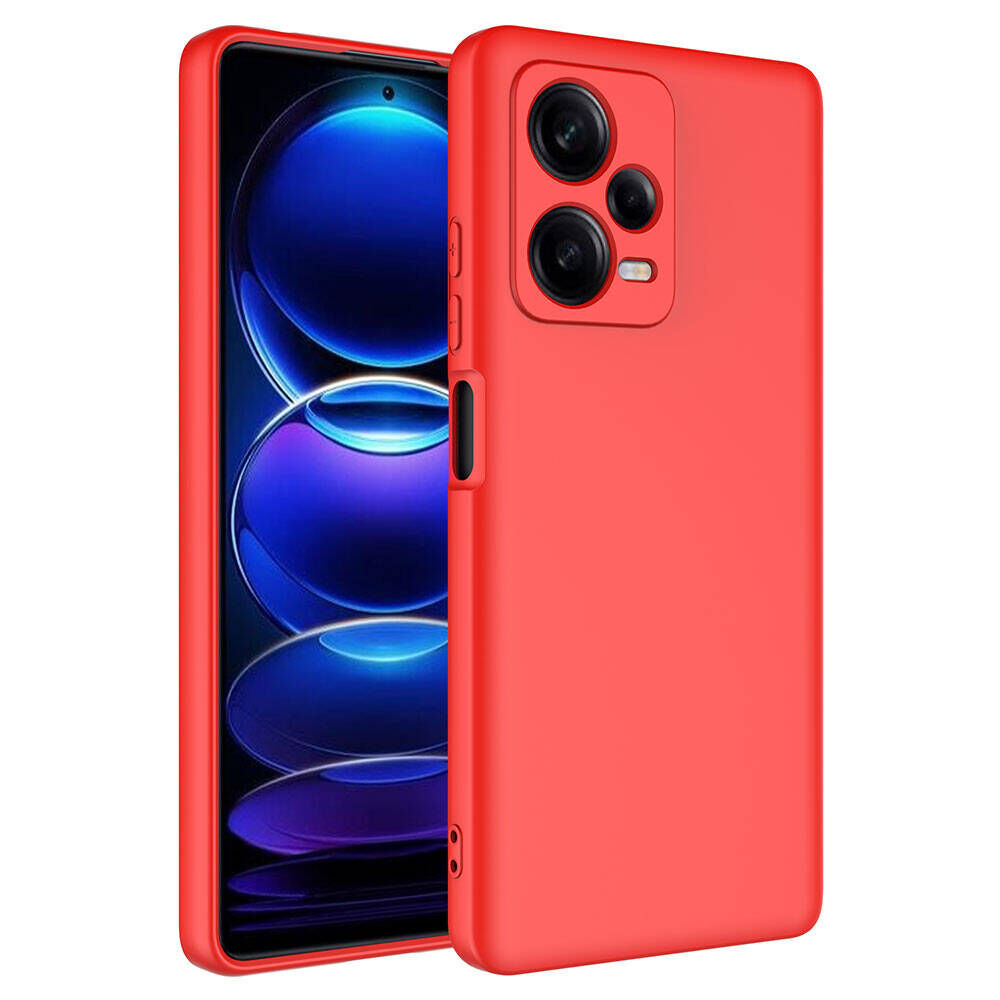 Xiaomi Redmi Note 12 Pro Plus 5G Kılıf Kamera Korumali Mara Lansman Kapak Kırmızı
