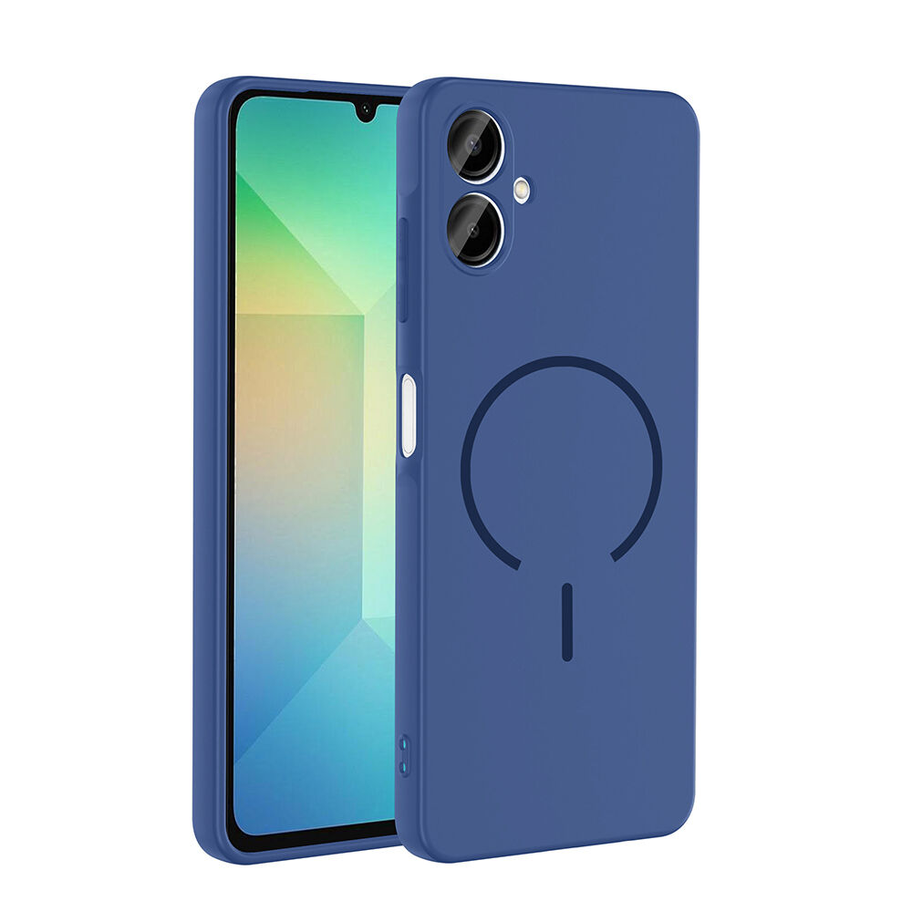 Samsung Galaxy A06 Kılıf Meta Lansman M-Safe Kamera Korumalı içi Kadife Yumuşak Renkli Süet Silikon Lacivert
