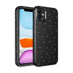iPhone 12 Kılıf Kamera Korumalı Simli Lüks Koton Kapak