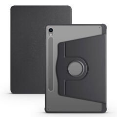 Samsung Galaxy Tab S9 Kılıf Termik Kalem Bölmeli Dönebilen Standlı Kılıf Siyah