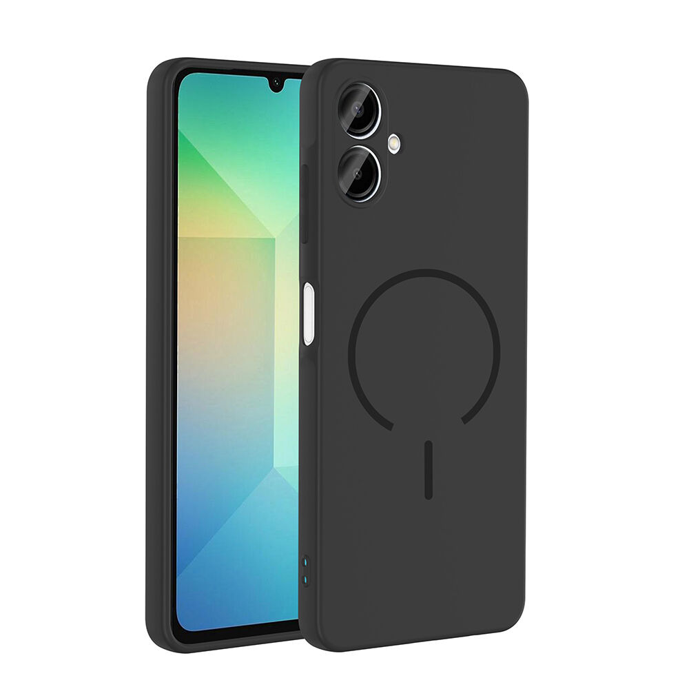 Samsung Galaxy A06 Kılıf Meta Lansman M-Safe Kamera Korumalı içi Kadife Yumuşak Renkli Süet Silikon Siyah