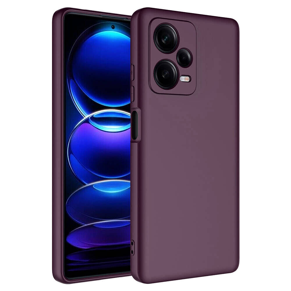 Xiaomi Redmi Note 12 Pro Plus 5G Kılıf Kamera Korumali Mara Lansman Kapak Koyu Mor