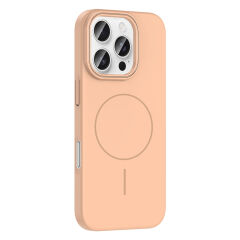 iPhone 16 Pro Max Kılıf Kablosuz Şarj Özellikli Ruby Silikon Kapak