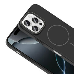 iPhone 16 Pro Max Kılıf Kablosuz Şarj Özellikli Ruby Silikon Kapak