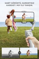 Tripod Gimbal Özellikli Çok Amaçlı Selfie Çubuğu M01 Gri