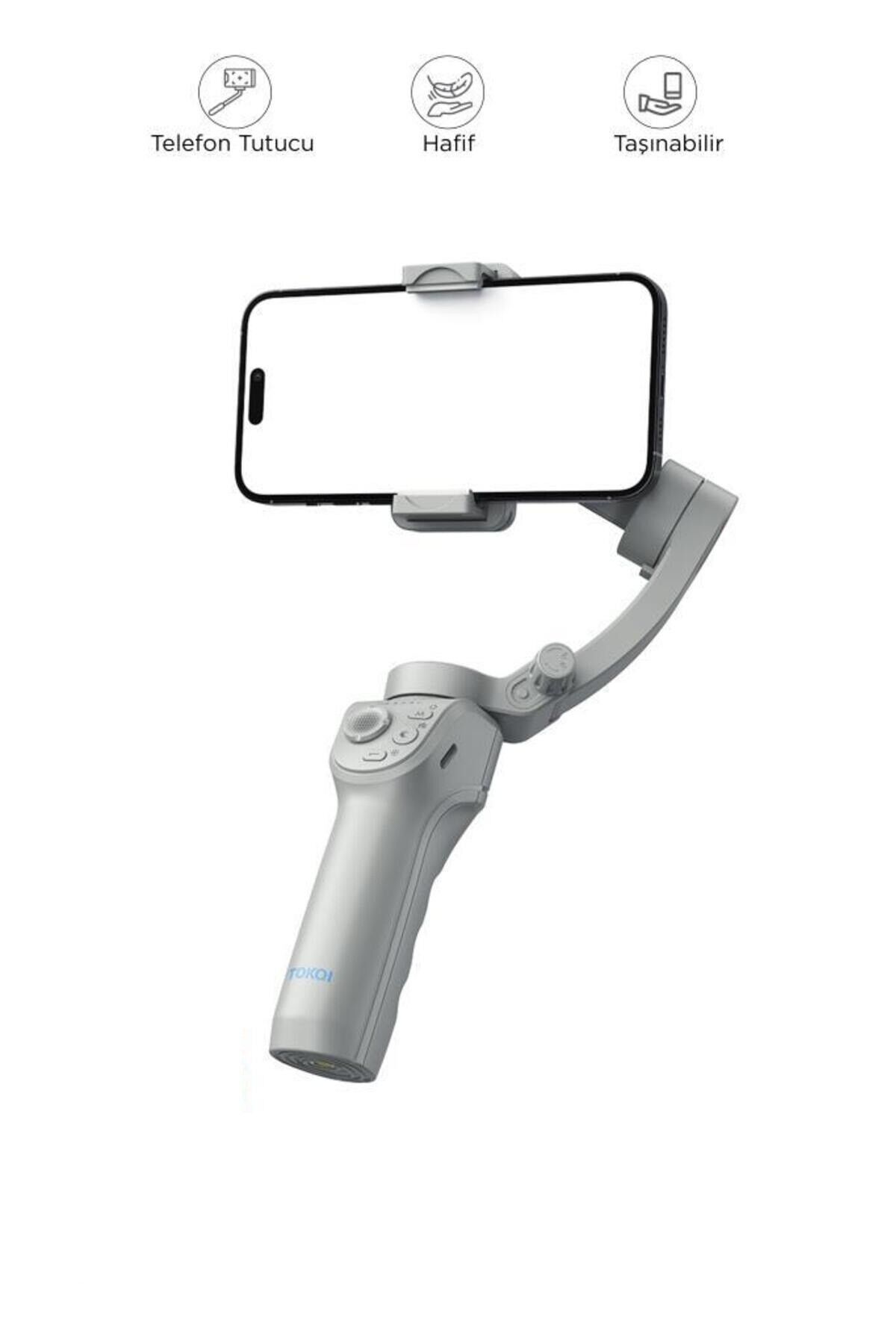 Tripod Gimbal Özellikli Çok Amaçlı Selfie Çubuğu M01 Gri