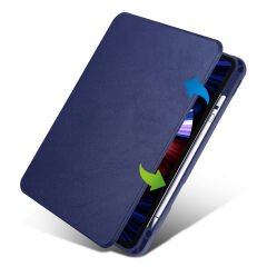 iPad Air 10.9 2022 (5.Nesil) Kılıf Termik Kalem Bölmeli Dönebilen Standlı Kılıf Açık Yeşil