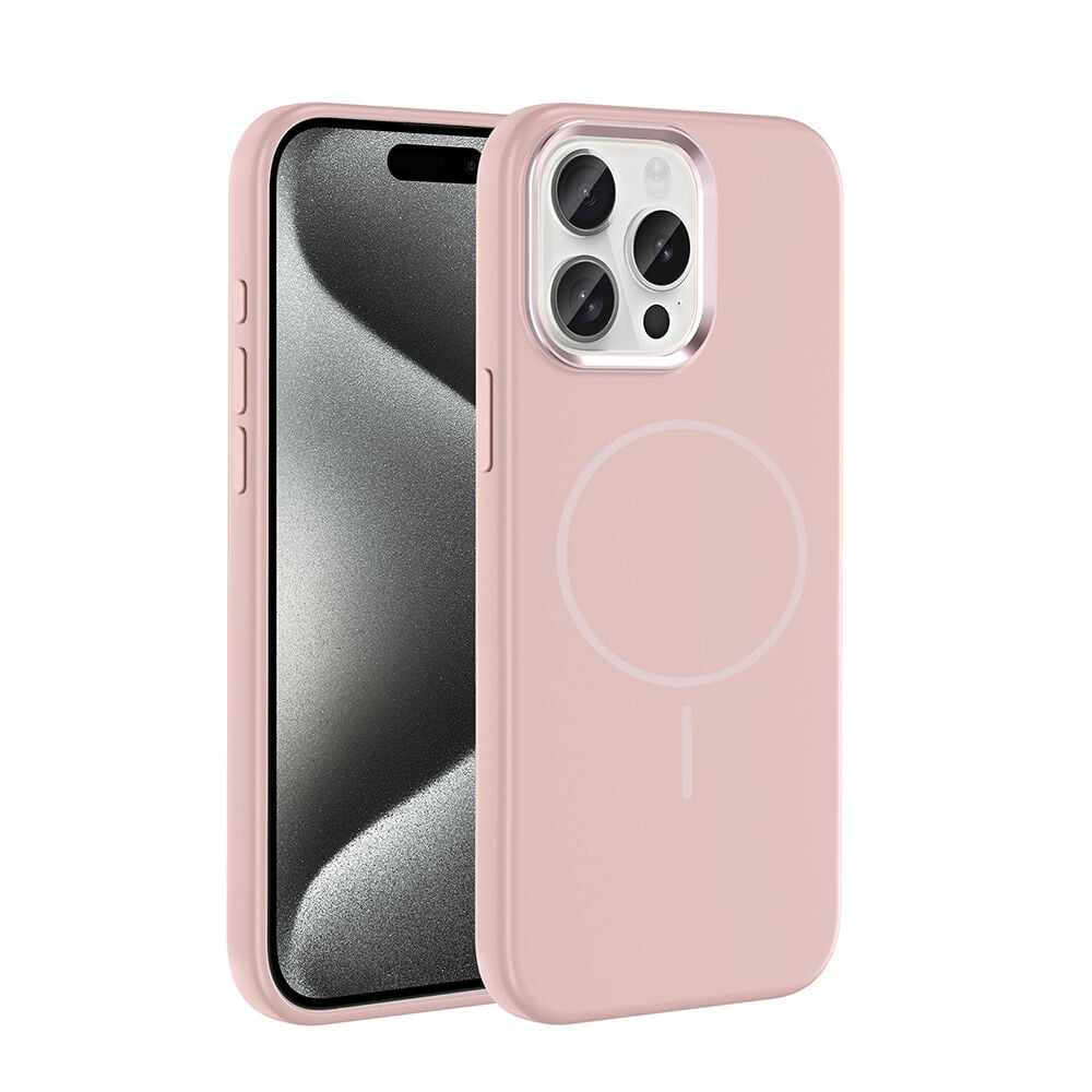 iPhone 15 Pro Max Manyetik MagSafe Şarj Özellikli Metal Kamera Korumalı Edi Silikon Soft Silikon Kılıf