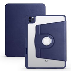 iPad Air 10.9 2022 (5.Nesil) Kılıf Termik Kalem Bölmeli Dönebilen Standlı Kılıf Lacivert