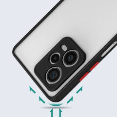 Xiaomi Redmi Note 12 Pro Plus 5G Kılıf Mat Kamera Korumalı Renkli Tuşlu Sert Silikon Hux Kapak Lacivert