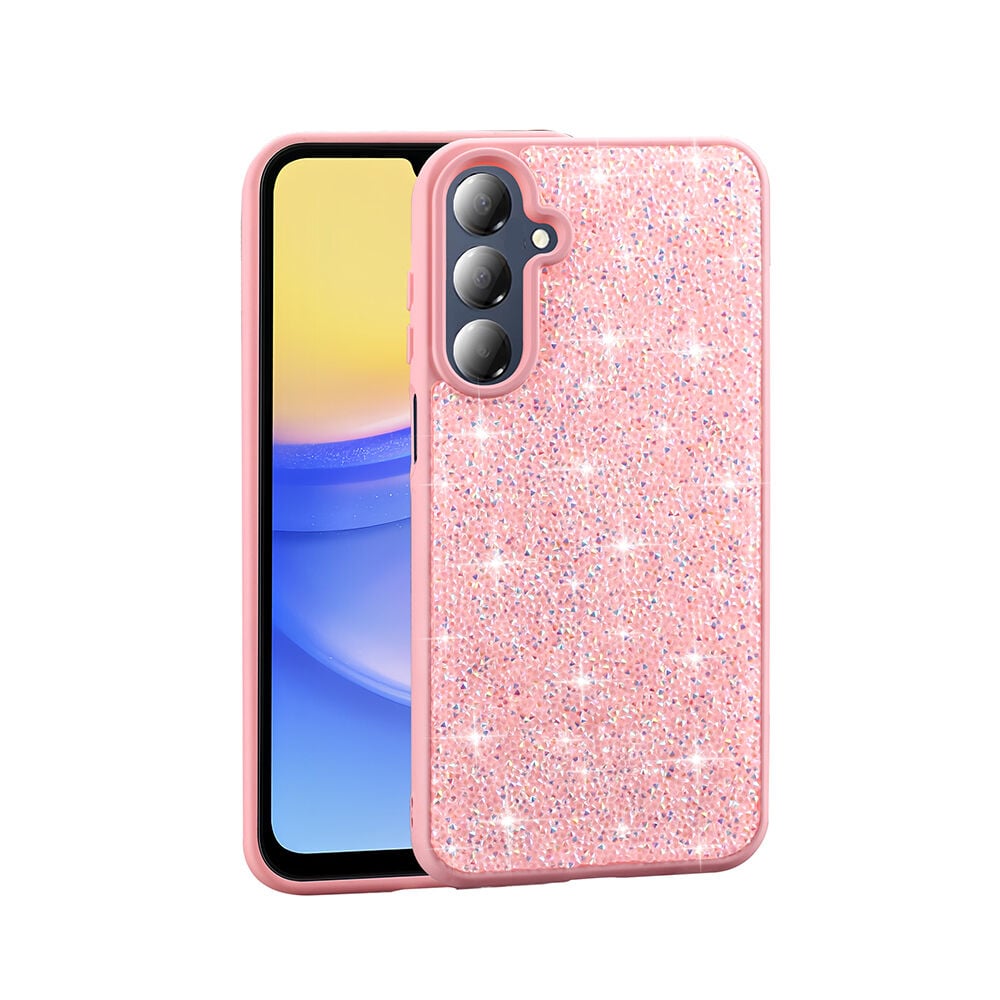 Samsung Galaxy A26 Kılıf Parlak Taşlı Tasarım Pırlanta Kapak Pembe