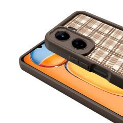 Xiaomi Mi 13T Pro Kılıf Kamera Korumalı Baskılı Arka Yüzey Klas Kapak Koyu Kahve